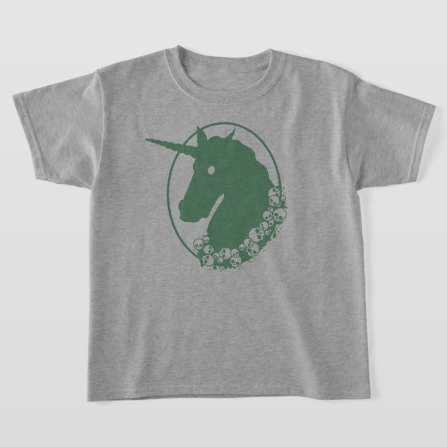 Camiseta verde zombie unicornio (Distribución)