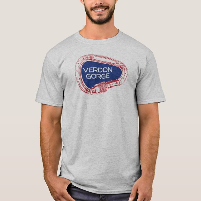 Camiseta Verdon Gorge France Rock Climber Carabiner (Anverso)