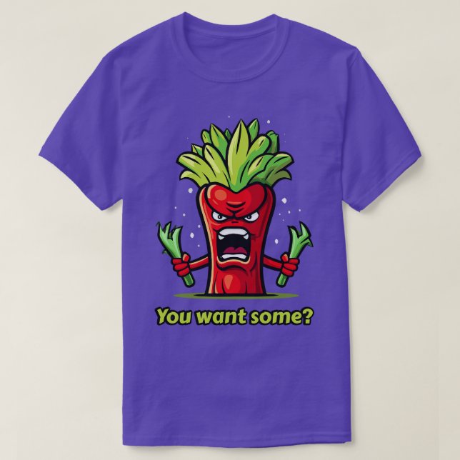 Camiseta Verduras de Celdas Rojas furiosas (Diseño del anverso)