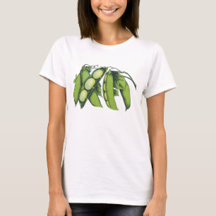 Camiseta Verduras de cosecha; alubias de Lima, alimentos de