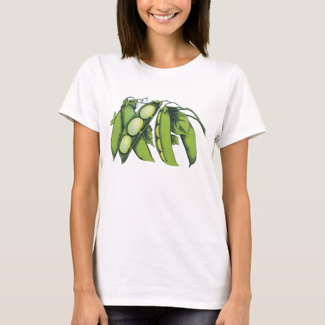 Camiseta Verduras de cosecha; alubias de Lima, alimentos de (Anverso)