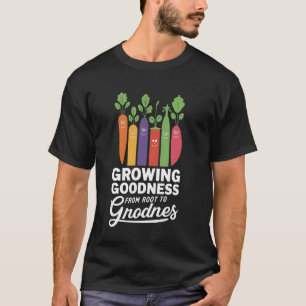 Camiseta Verduras de jardín felices y coloridas con cara so