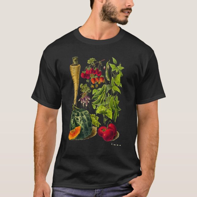 Camiseta Verduras de jardín vegetal comida saludable (Anverso)