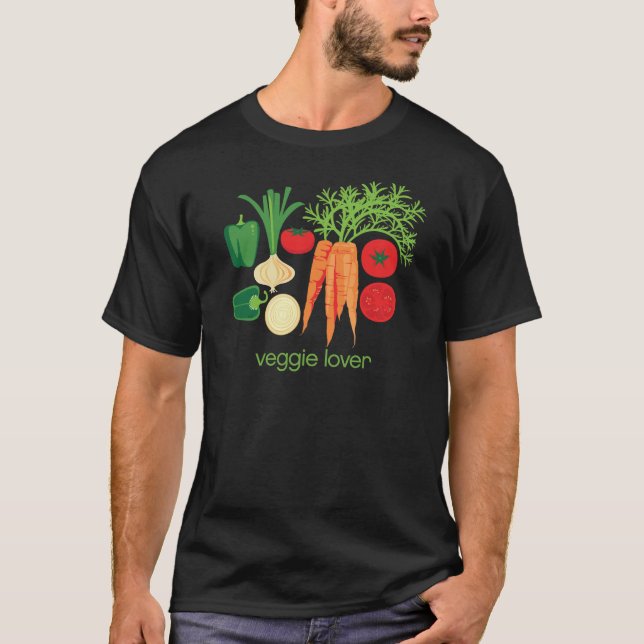 Camiseta Verduras frescas mezcladas del amante del Veggie (Anverso)
