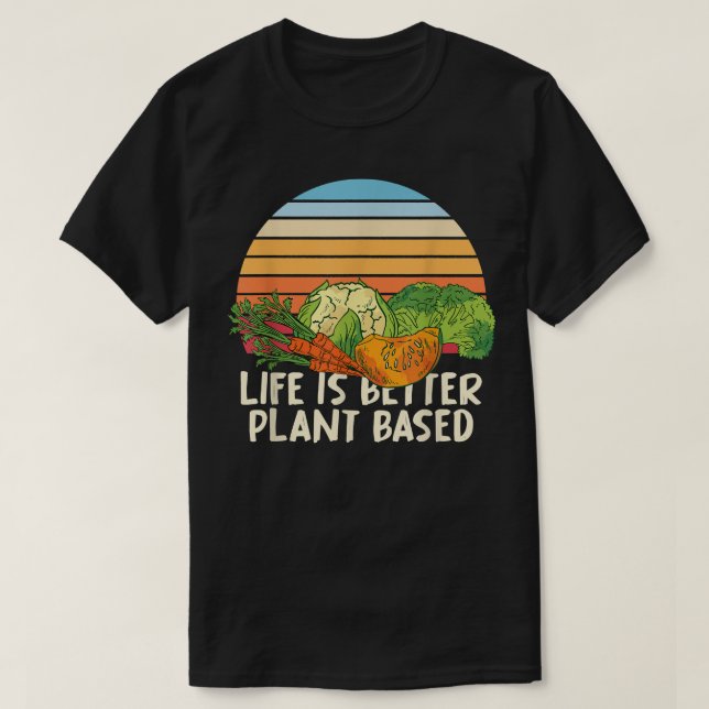 Camiseta Verduras Herbivore La Vida Es Mejor A Base De Plan (Diseño del anverso)