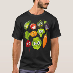 Camiseta Verduras Shirte Cute Veggie Vegan Lovers Tee _1