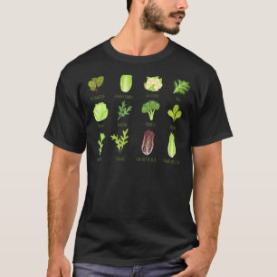 Camiseta Verduras verdes ungüentos Salada saludable Comida