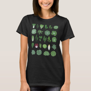 Camiseta Verduras verdes ungüentos Salada saludable Comida 
