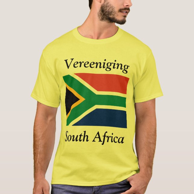 Camiseta Vereeniging, Sudáfrica con bandera sudafricana (Anverso)