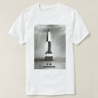 Camiseta Vergeltungswaffe V2 Cohete estilo vintage B&W.