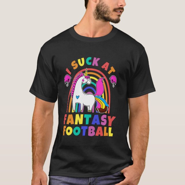 Camiseta Vergonzoso fútbol de Fantasía con arcoiris unicorn (Anverso)