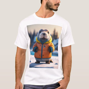 Camiseta Vergüenza Adorable en un Abrigo Amarillo