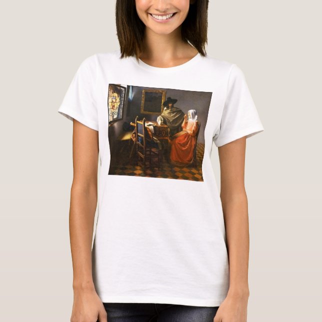 Camiseta Vermeer el vidrio de vino (Anverso)