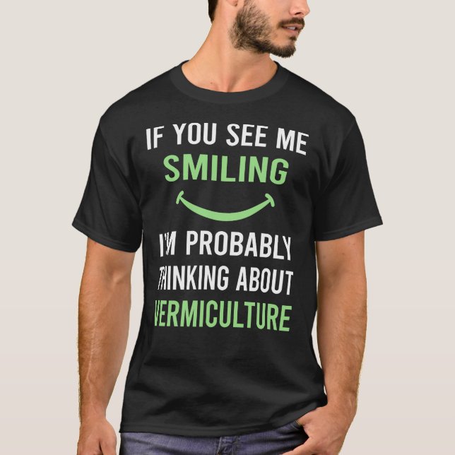 Camiseta Vermicultura sonriente Vermicompost (Anverso)