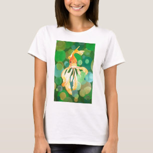 Camiseta Vermilion Goldfish Nadando En Burbujas Verdes