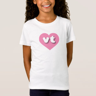 Camiseta Vermont corazón rosado caliente - me encanta vt
