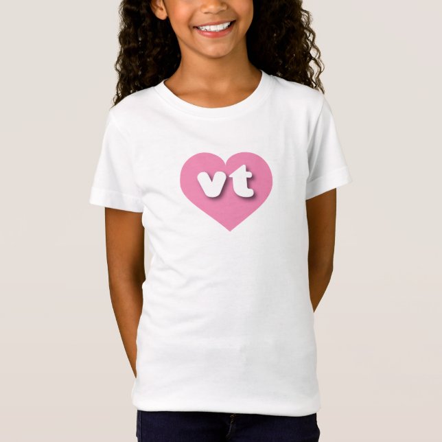 Camiseta Vermont corazón rosado caliente - me encanta vt (Anverso)