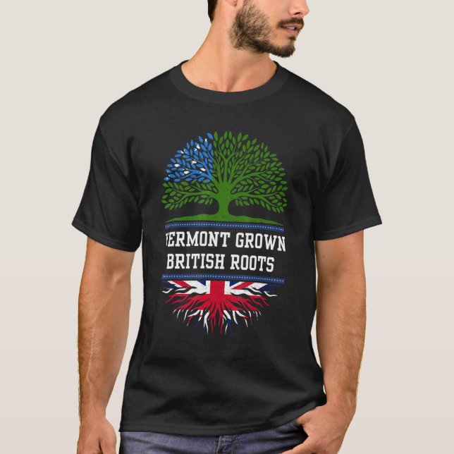 Camiseta Vermont Creció Con Raíces Británicas (Anverso)