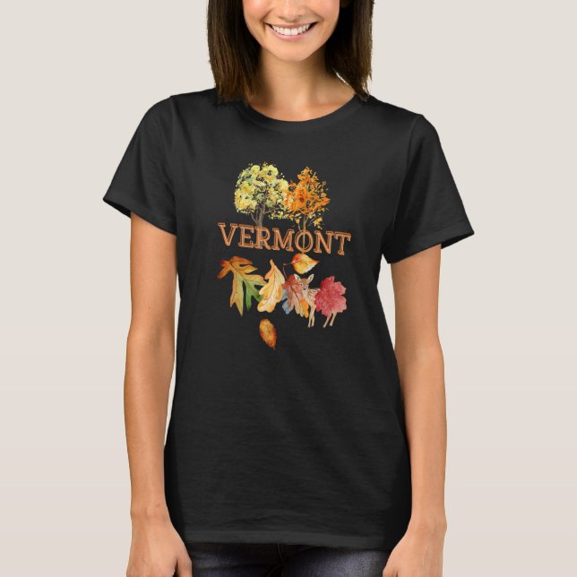 Camiseta Vermont Cute Fall Travel deja vacaciones turística (Anverso)