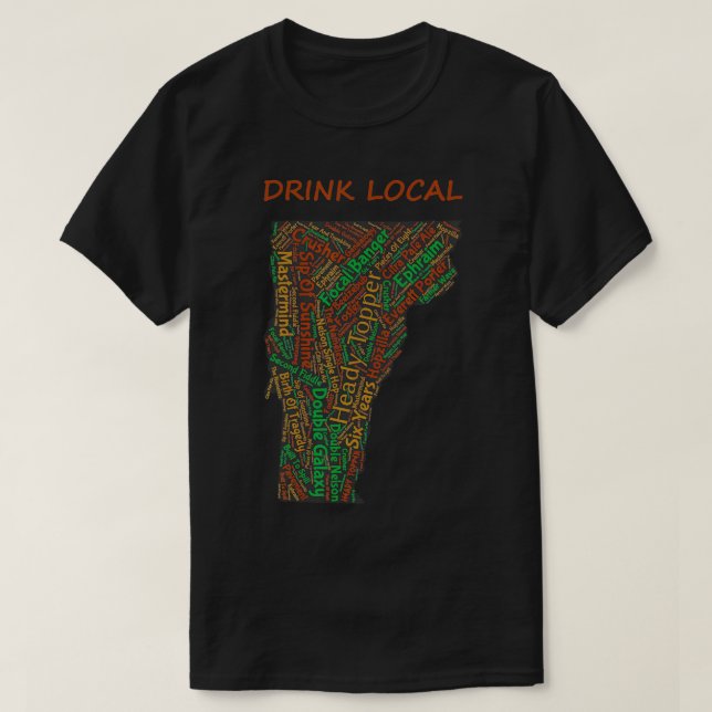 Camiseta Vermont Drink Local Craft Beer734 (Diseño del anverso)