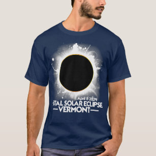 Camiseta VERMONT Eclipse solar total 2024 Abril 8 Totalidad
