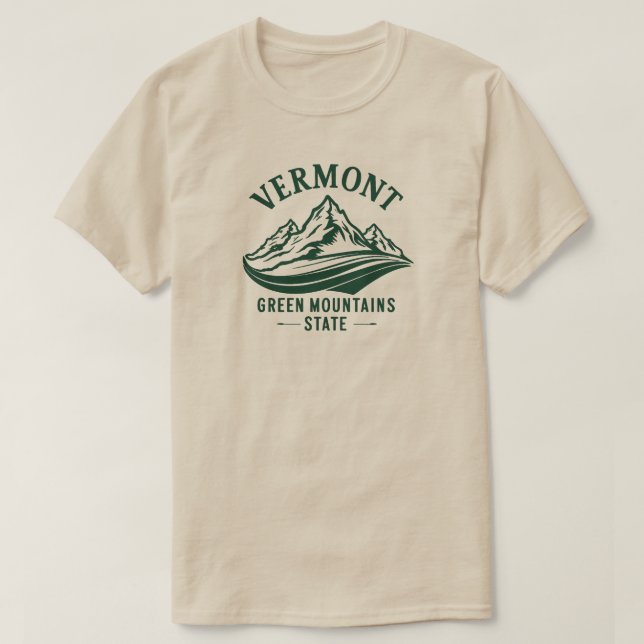 Camiseta Vermont El estado de la montaña verde (Diseño del anverso)