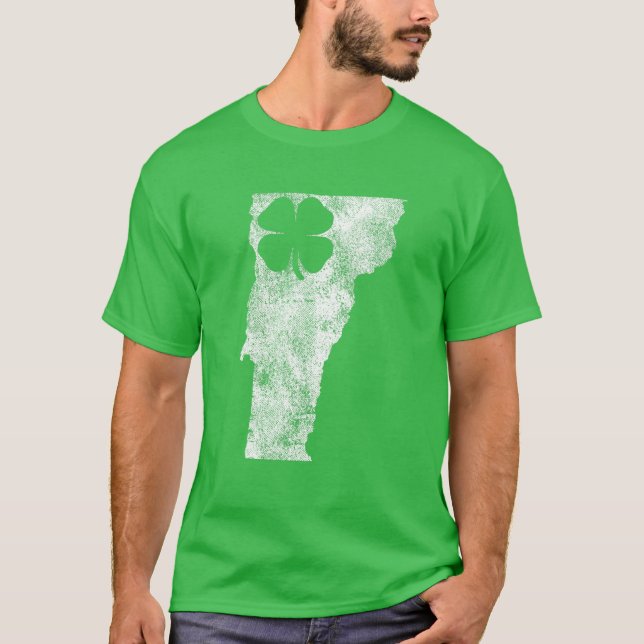Camiseta Vermont Gift St. Patrick's Day Shamrock Clover Iri (Anverso)