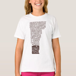 Camiseta Vermont Long Trail (logotipo marrón)