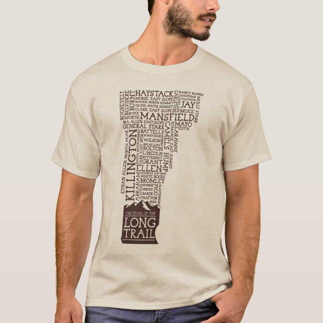 Camiseta Vermont Long Trail (logotipo marrón) (Anverso)