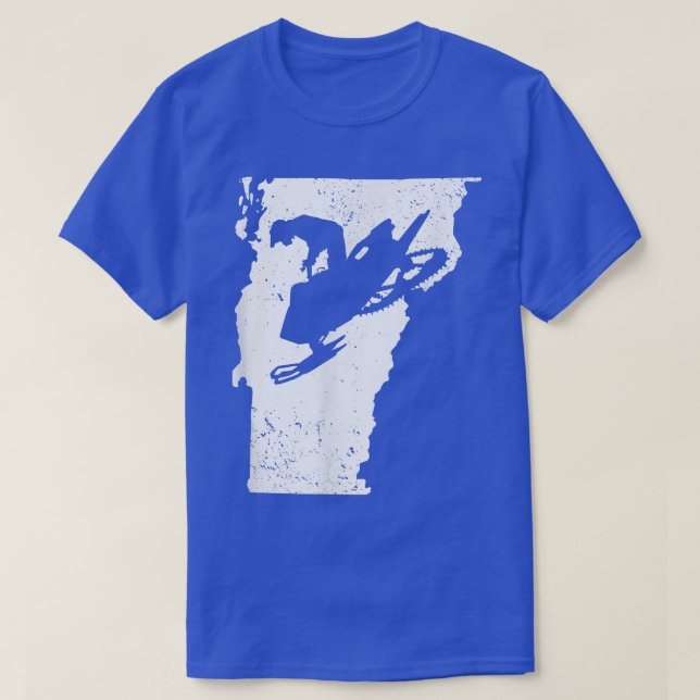 Camiseta Vermont Map Snowmobile Riding Wind Sports Snowmo (Diseño del anverso)