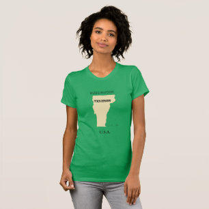 Camiseta - Vermont Map with City