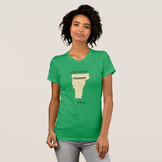 Camiseta - Vermont Map with City (Anverso completo)