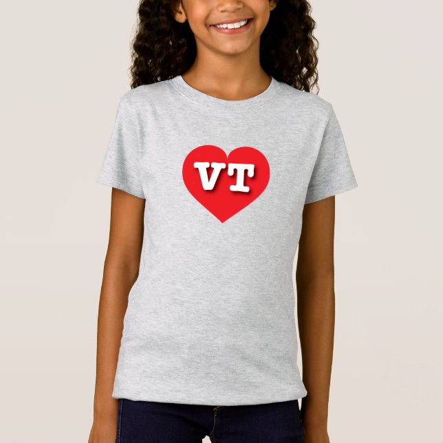 Camiseta Vermont Red Heart - Amo la VT (Anverso)