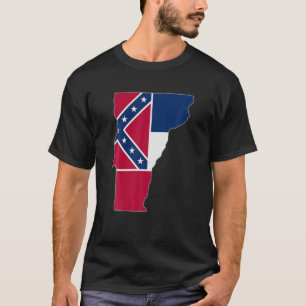 Camiseta VERMONT STATE MAP MISSISSIPPI MS Bandera Raíces Ho