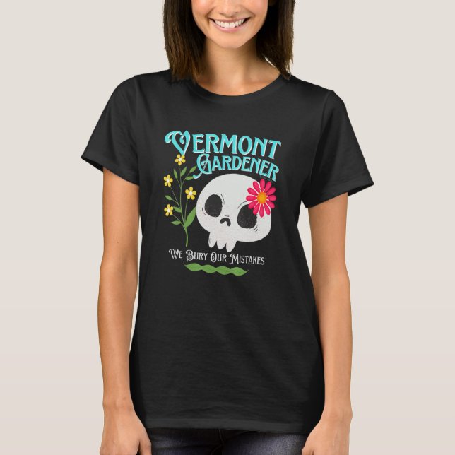 Camiseta Vermont Vt State Rebellier Gardener Cute Skull Fl (Anverso)