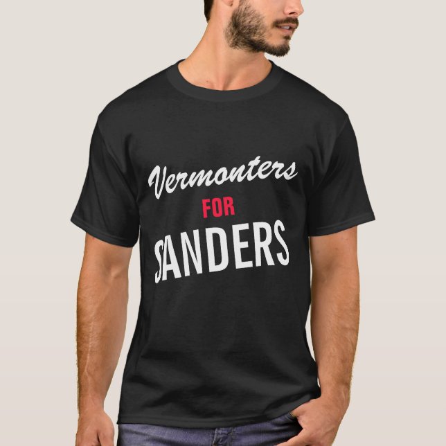 CAMISETA VERMONTERS FOR SANDERS - DISEÑO DE TEXTO DE PLANTI (Anverso)
