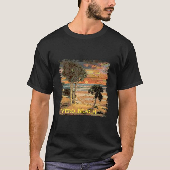 Camiseta Vero Beach Fl Palm Tree Beach Style (Anverso)