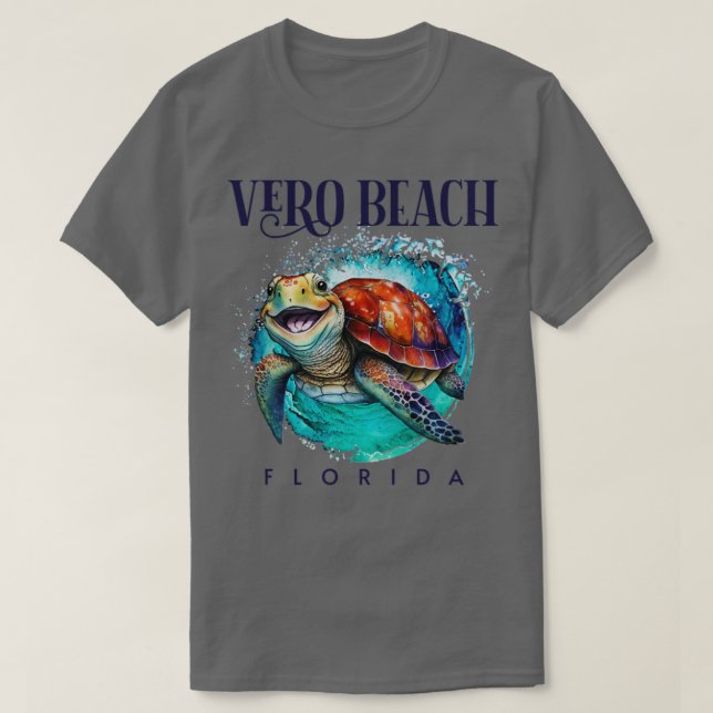 Camiseta Vero Beach Florida Acuarela Feliz Turba de Mar (Diseño del anverso)