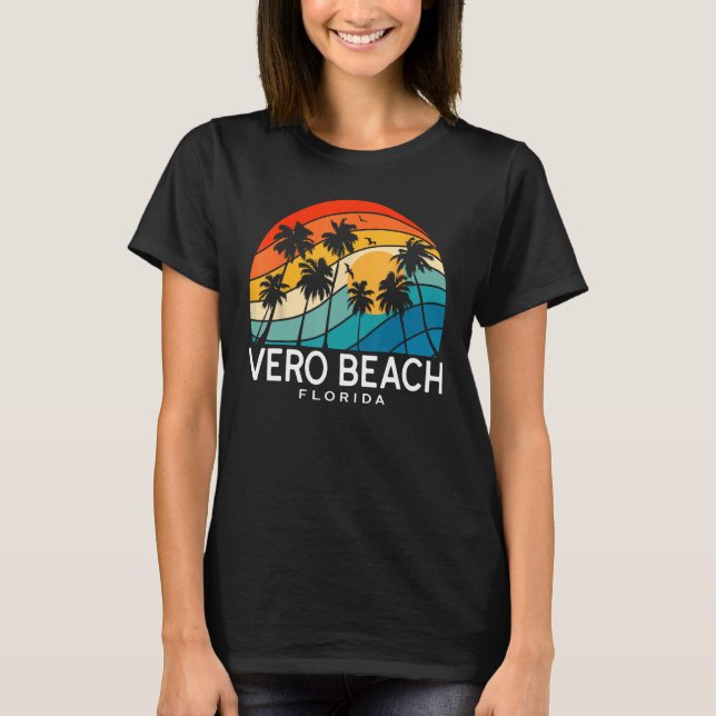 Camiseta Vero Beach Florida Palm Tree Tropical Beach Souven (Anverso)