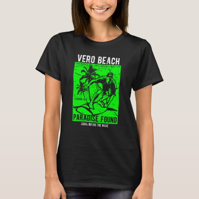Camiseta Vero Beach Florida Retro Distressed Style Souvenir (Anverso)