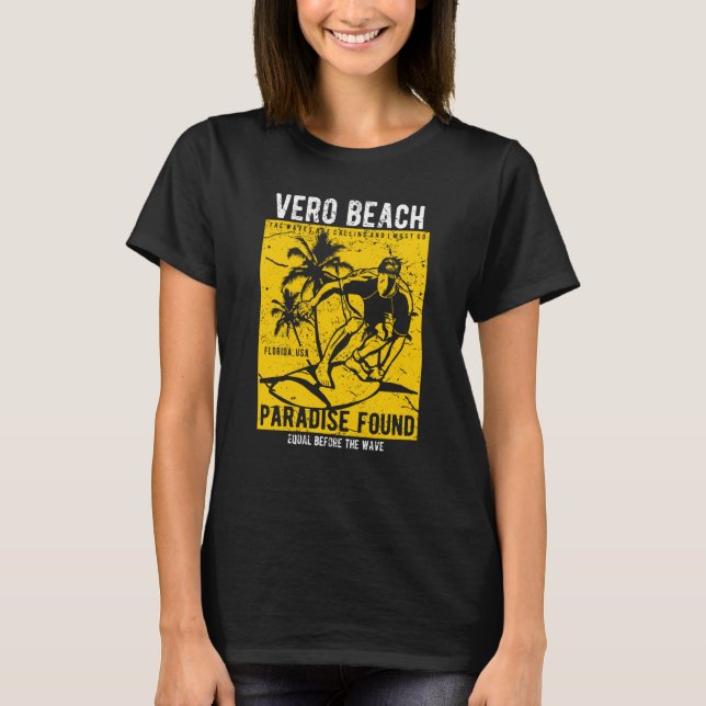 Camiseta Vero Beach Florida Retro Distressed Style Souvenir (Anverso)