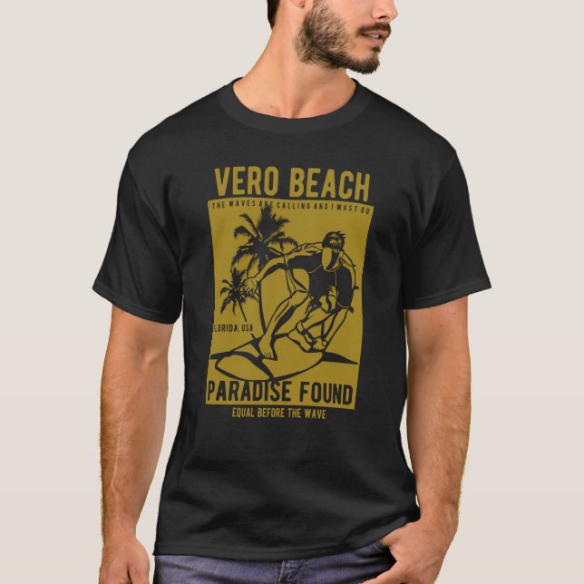 Camiseta Vero Beach Florida Retro Style Souvenir  4 (Anverso)