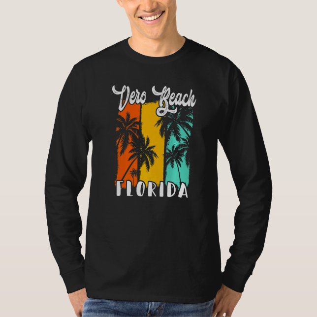 Camiseta Vero Beach Palm Trees Beach Florida Retro Vacation (Anverso)