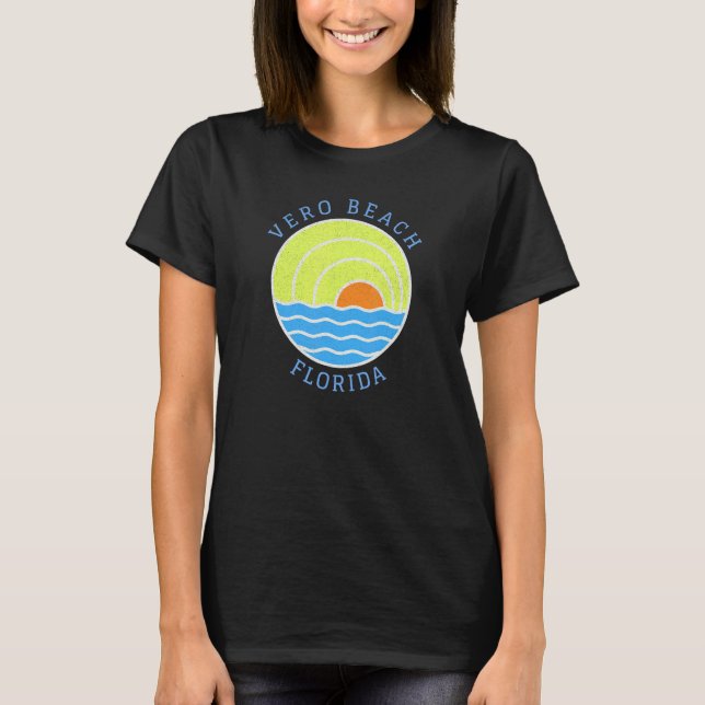 Camiseta Vero Beach Retro Sunset (Anverso)