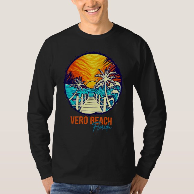 Camiseta Vero Beach Sunset Matching Vacation Friends Family (Anverso)