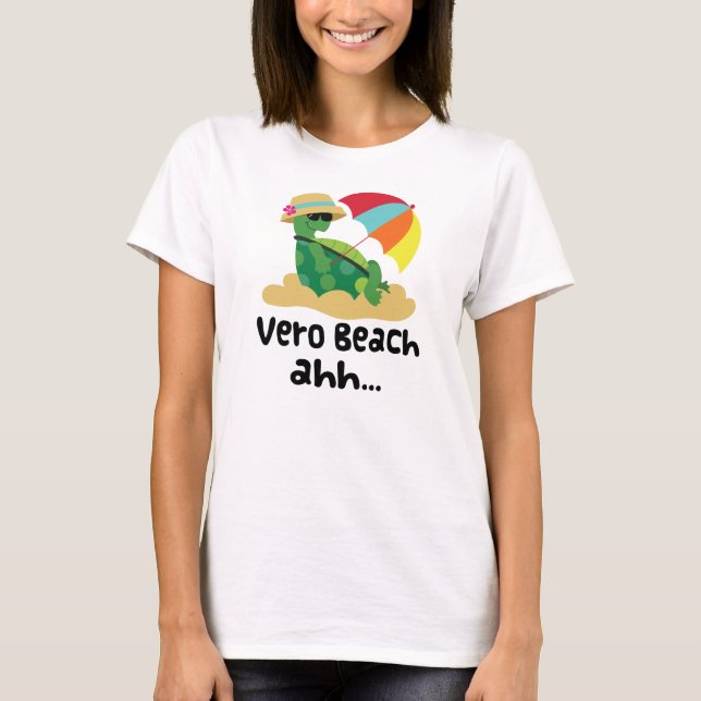 Camiseta Vero Beach (tortuga en la playa) (Anverso)