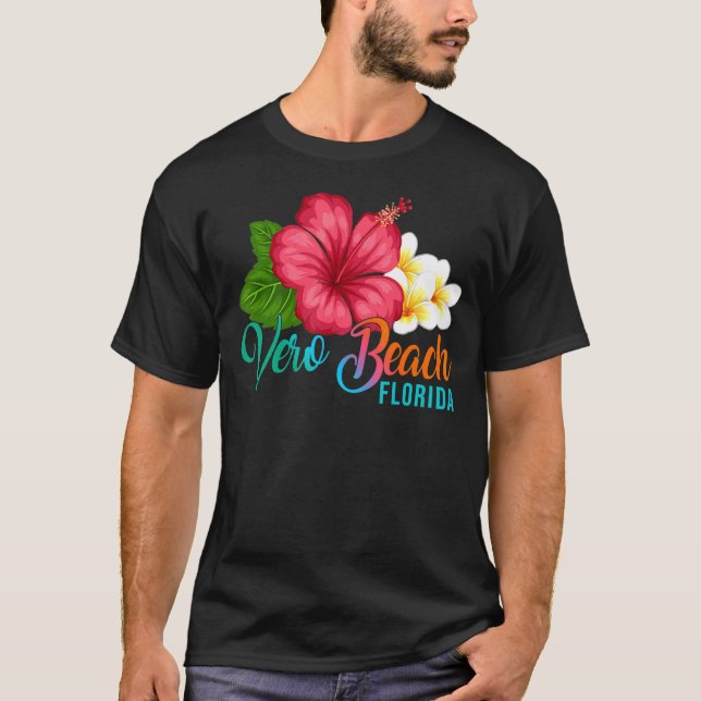 Camiseta Vero Beach Vacaciones Florida Tropical Hibiscus Fl (Anverso)