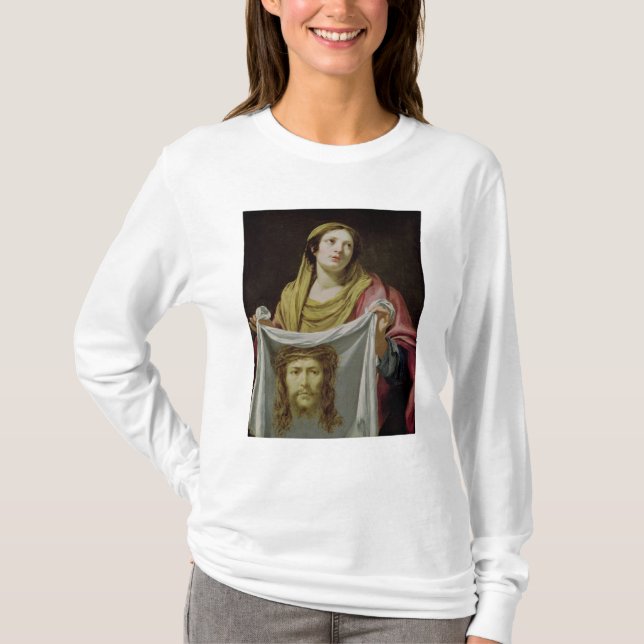 Camiseta Veronica del St. que sostiene la cubierta santa (Anverso)