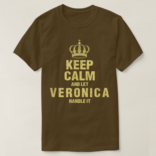 Camiseta Veronica Keep Calm Personalized Name Friends Nickn (Diseño del anverso)