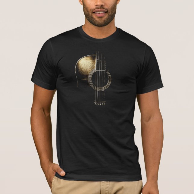 Camiseta Vers 2 de la guitarra acústica (vea por (Anverso)
